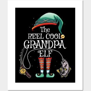 The Reel Cool Grandpa Elf Matching Family Fishing Christmas Posters and Art